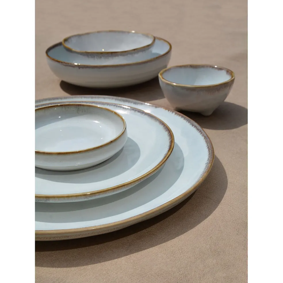 Assiette creuse en grès nacré d19cm - Nori