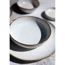 Assiette creuse en grès nacré d19cm - Nori