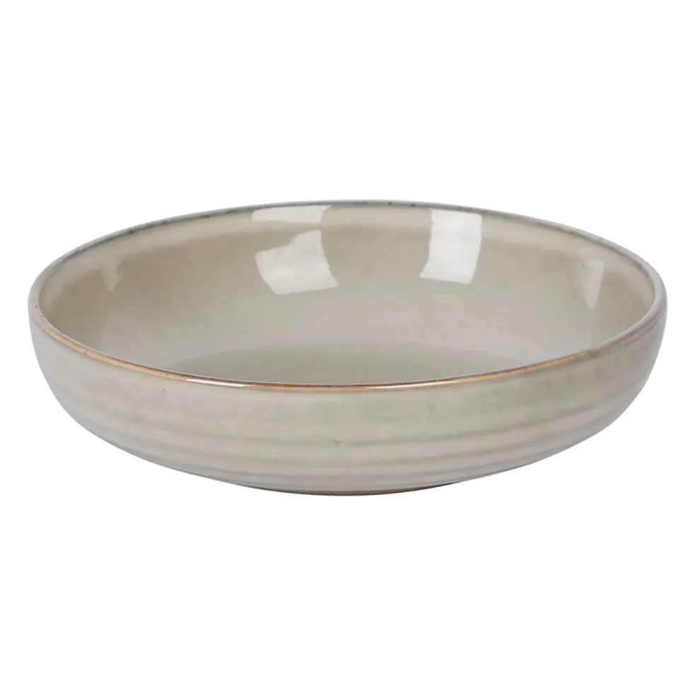 Assiette creuse en grès vert d19cm - Nori