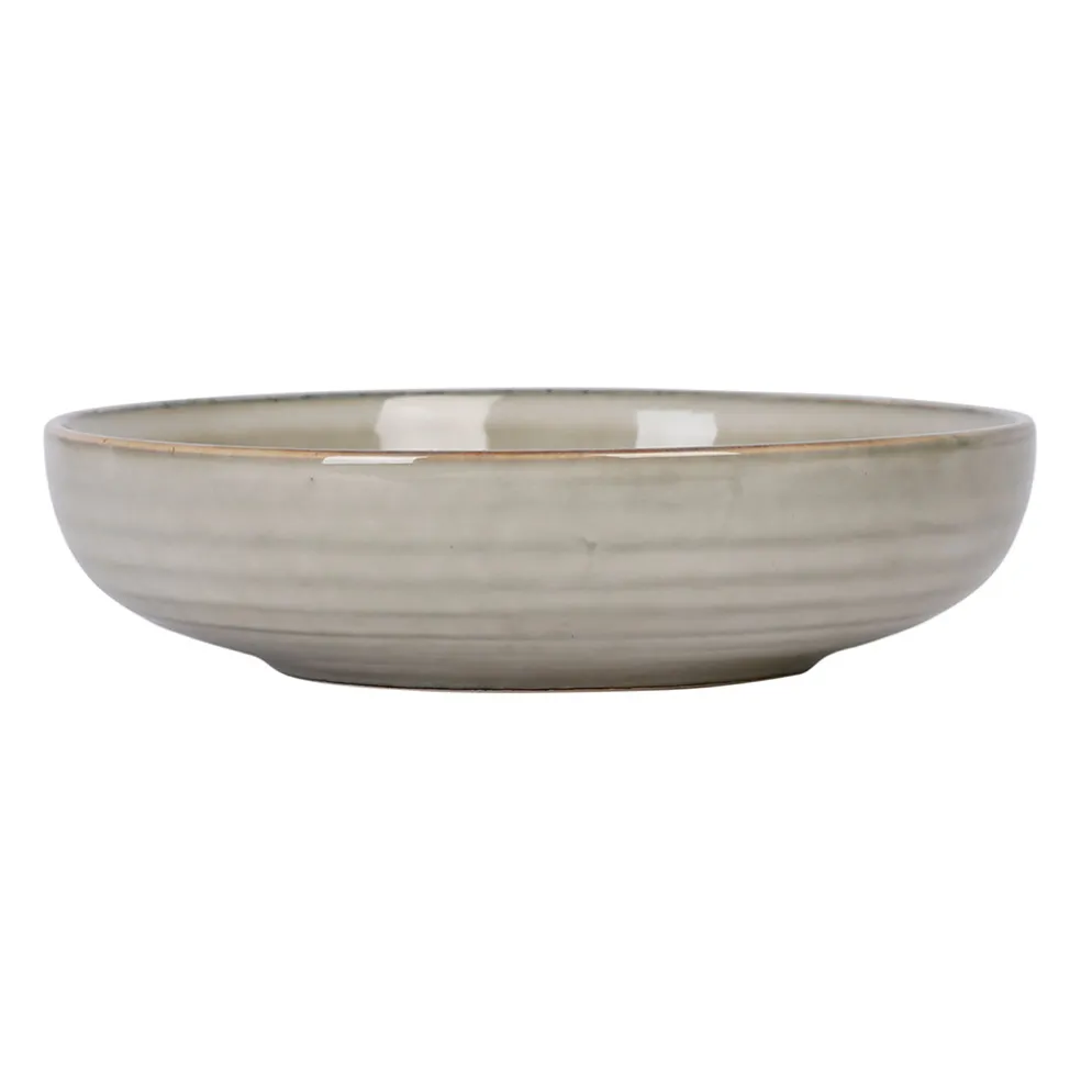 Assiette creuse en grès vert d19cm - Nori