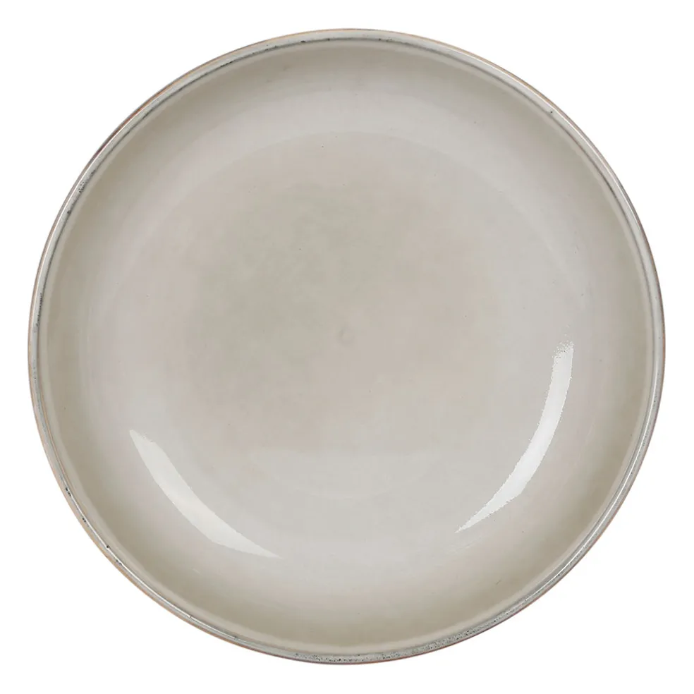 Assiette creuse en grès vert d19cm - Nori