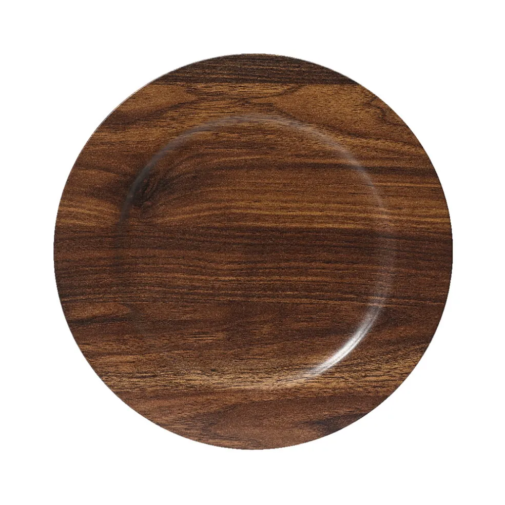 Assiette décorative effet bois d33cm