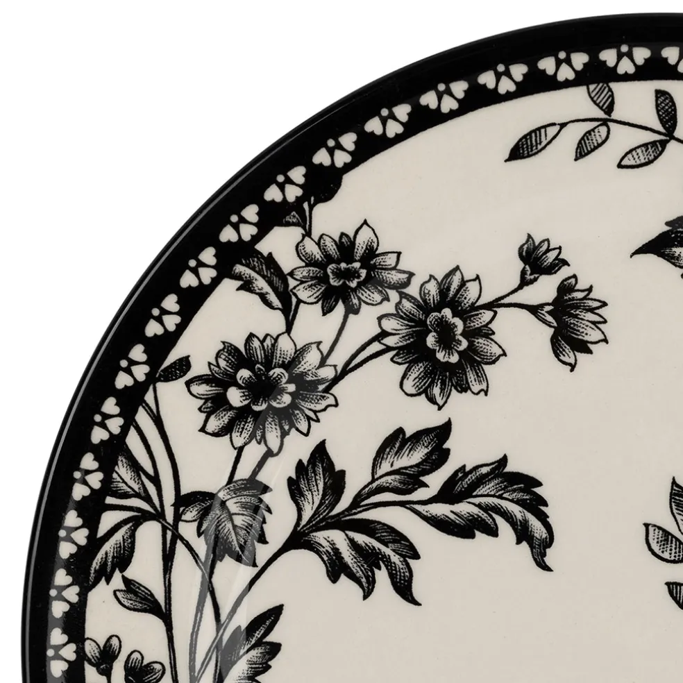 Assiette de dessert en faïence noir d20cm - Lison