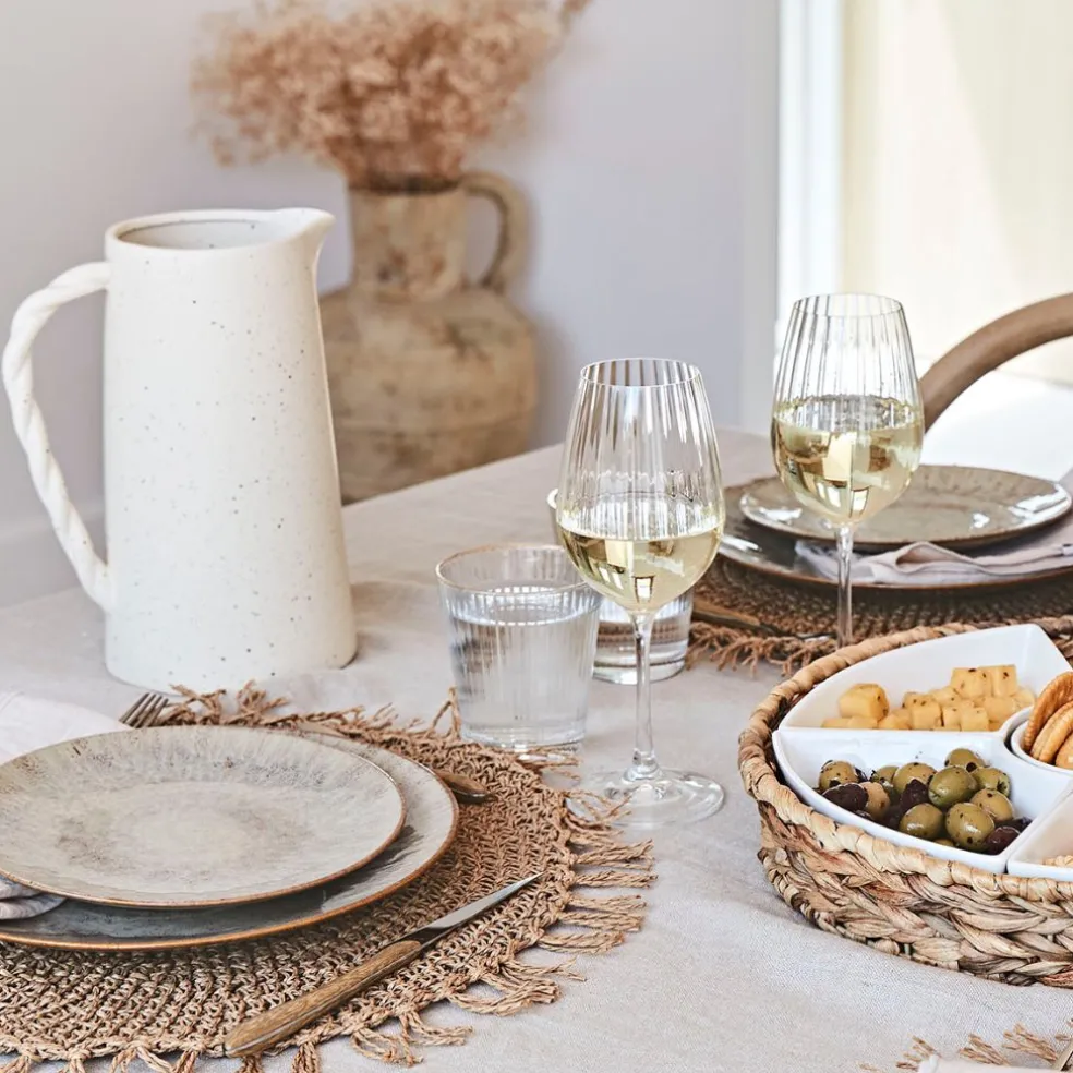 Assiette de dessert en grès brun d21cm - Akaris