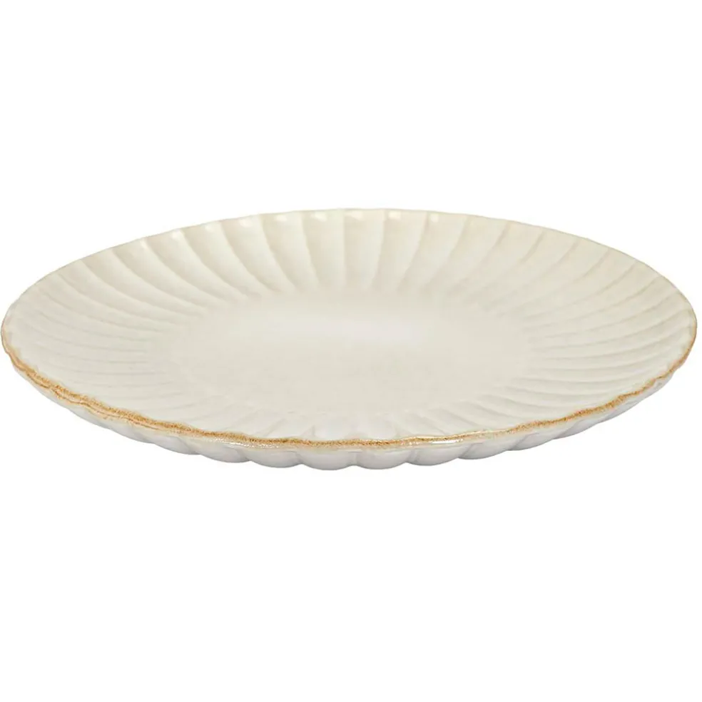 Assiette de présentation en céramique beige d32cm - Vlora