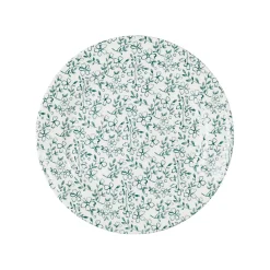 Assiette dessert en faïence vert d20cm - p'tites fleurs
