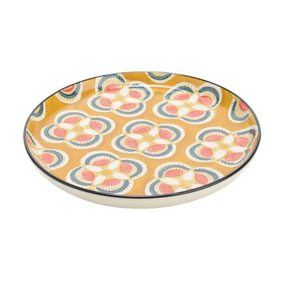 Assiette dessert en grès jaune d21cm - imany