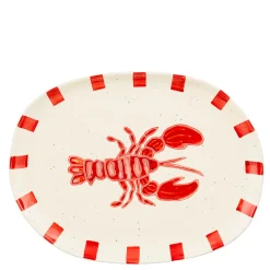 Assiette en céramique rouge d40cm - Ariane