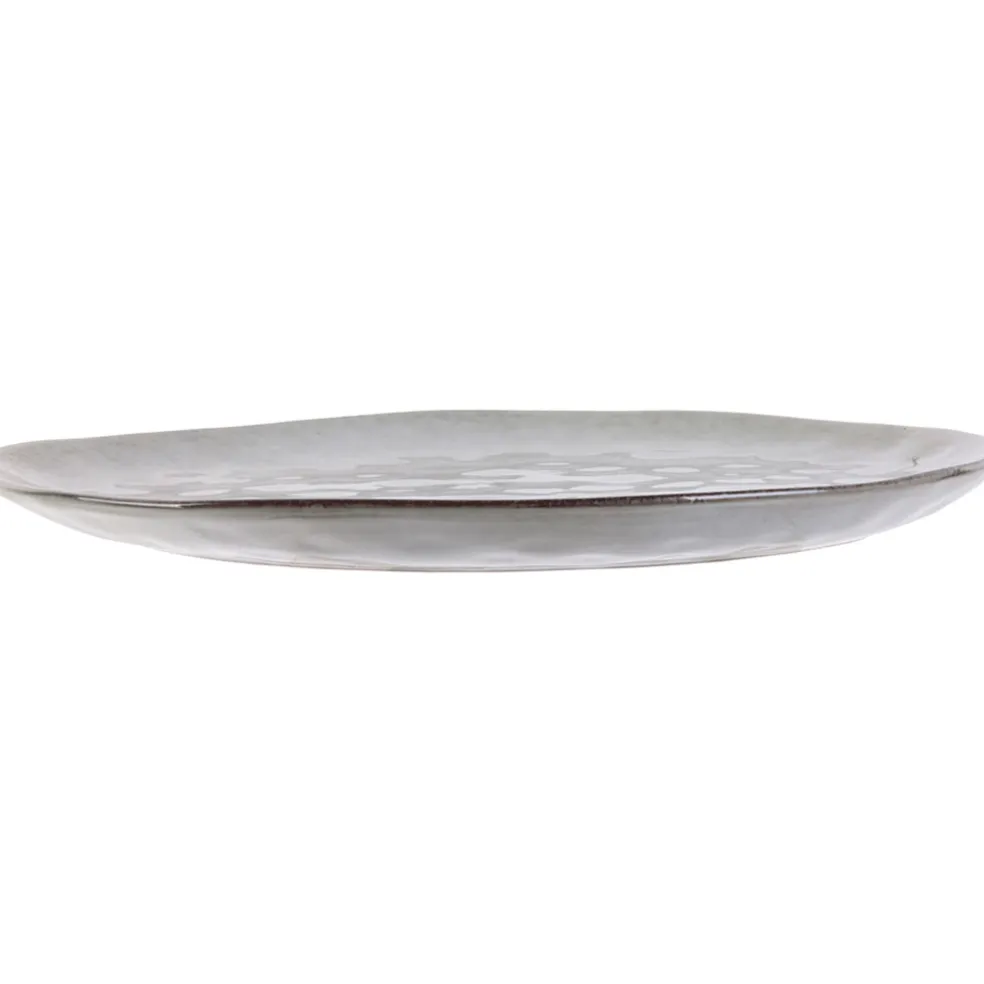 Assiette galet en grès gris d27.5cm - au gres du temps