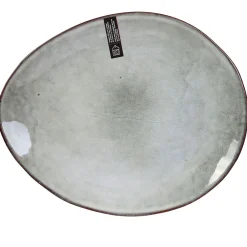 Assiette galet en grès gris d22cm - au gres du temps