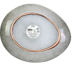 Assiette galet en grès gris d22cm - au gres du temps