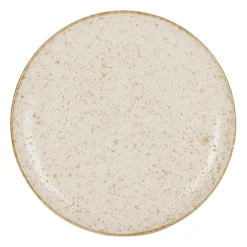 Assiette plate beige d27.5cm en faience - lisere