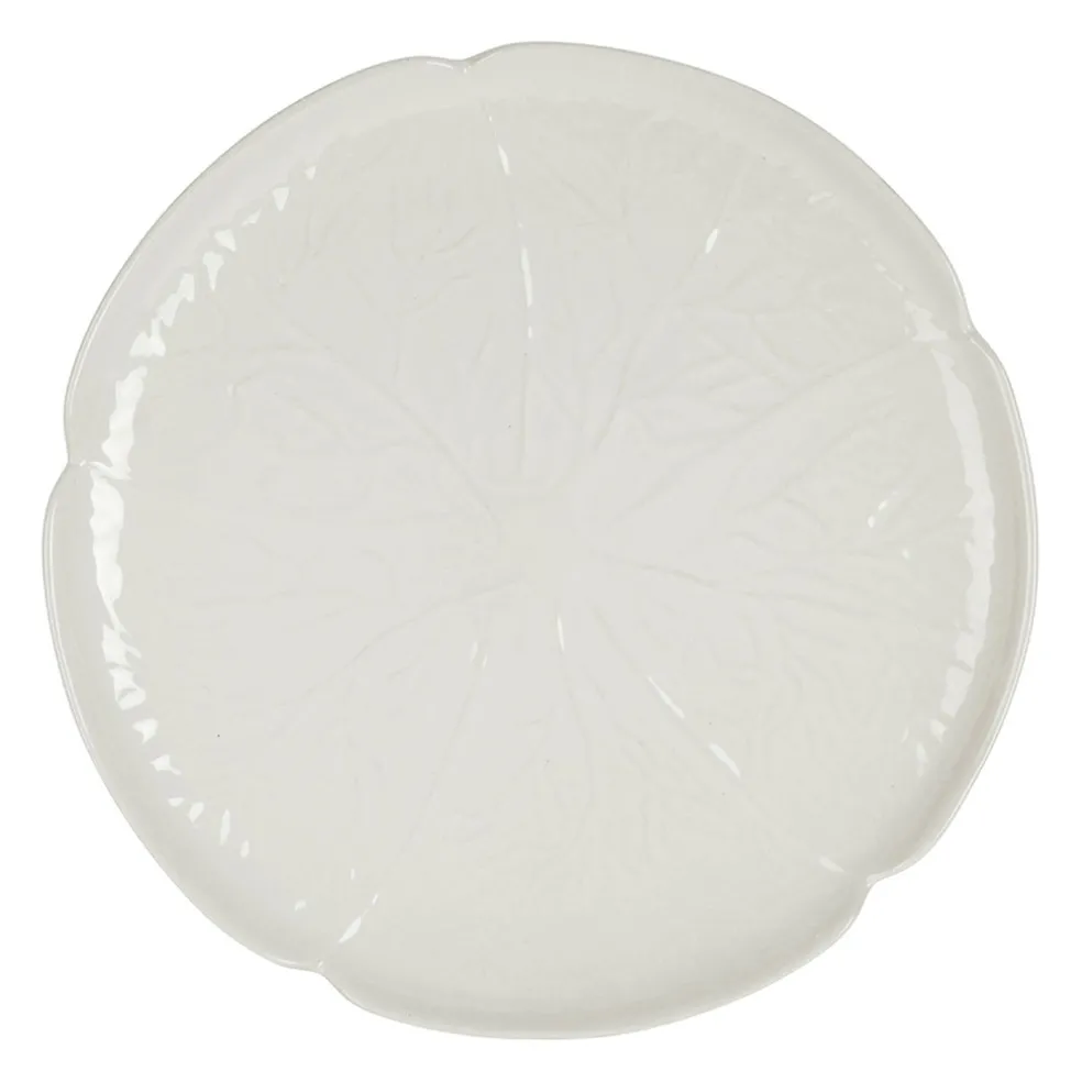 Assiette plate chou en grès blanc d27cm