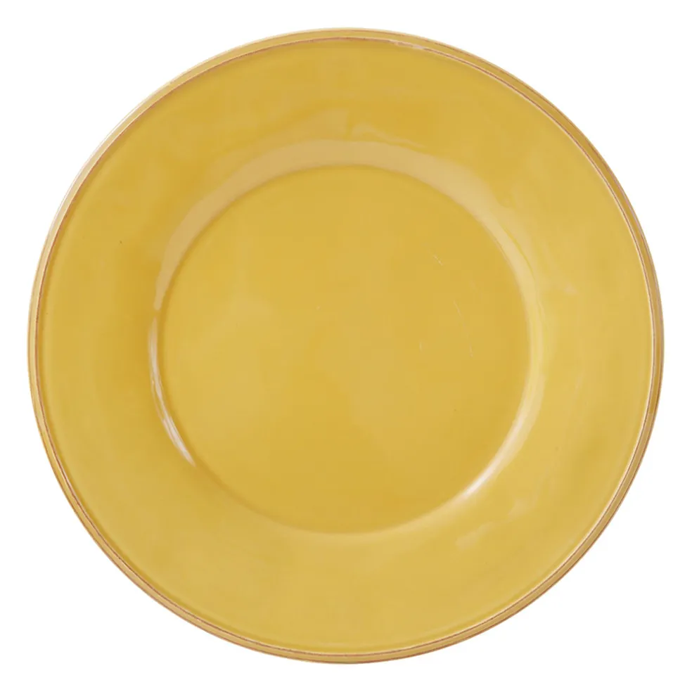 Assiette plate en faïence moutarde d28.5cm - constance