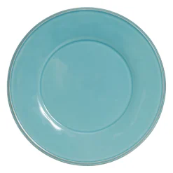 Assiette plate en faïence turquoise d28.5cm - constance
