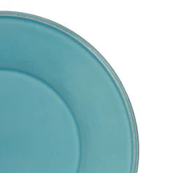 Assiette plate en faïence turquoise d28.5cm - constance
