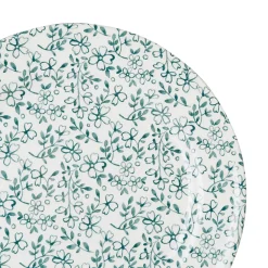 Assiette plate en faïence vert d26cm - p'tites fleurs