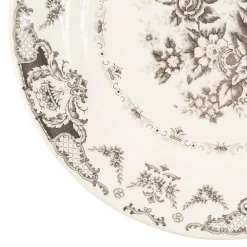 Assiette plate en faïence gris d26cm - clothilde