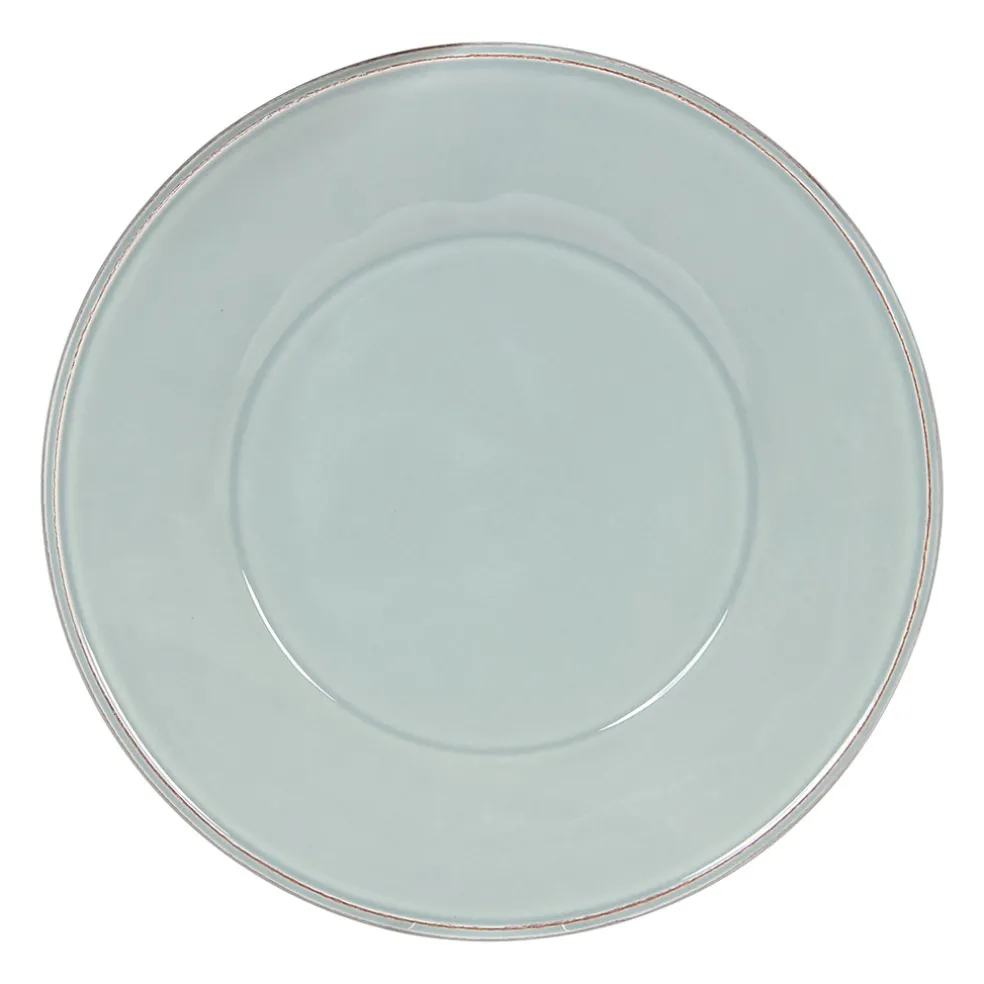 Assiette plate en faïence vert d'eau d28.5cm - constance