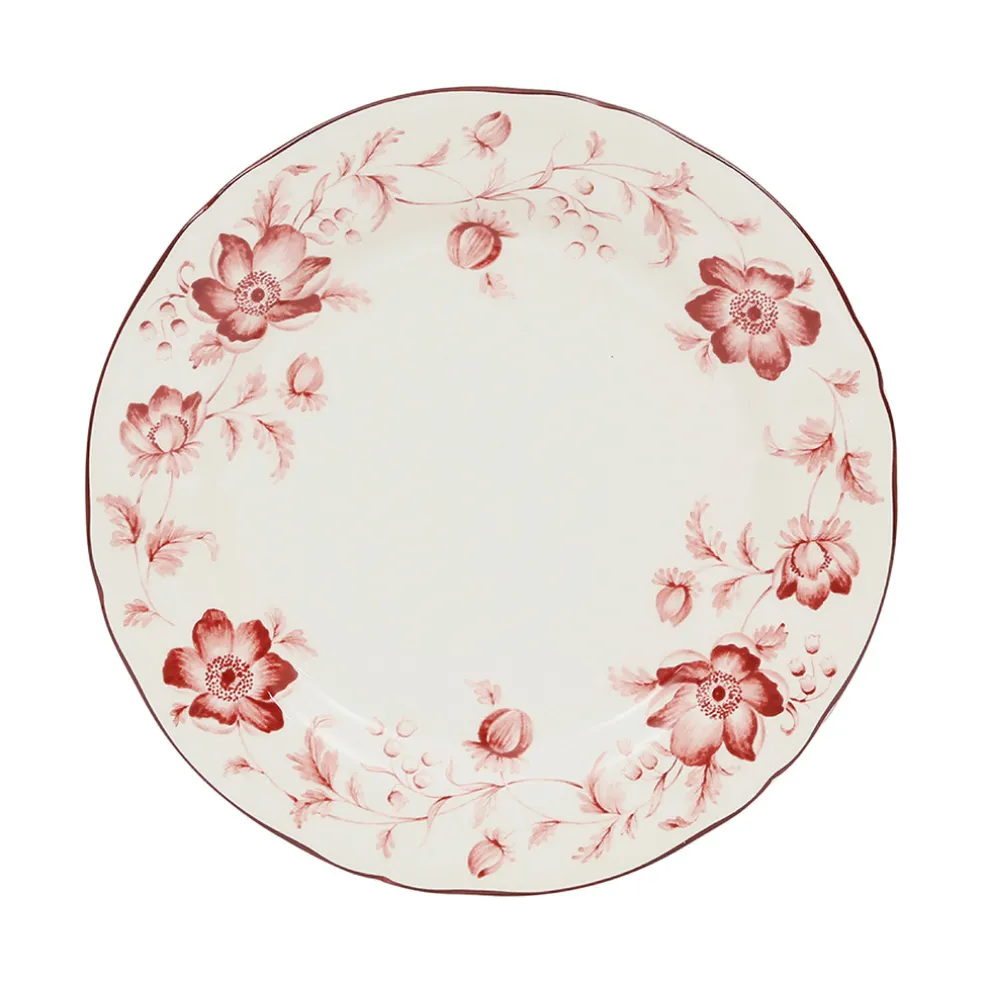 Assiette plate en faïence rouge d26cm - Margaux