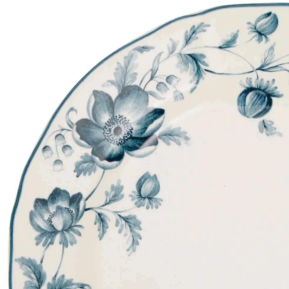 Assiette plate en faïence bleu d26cm - Margaux