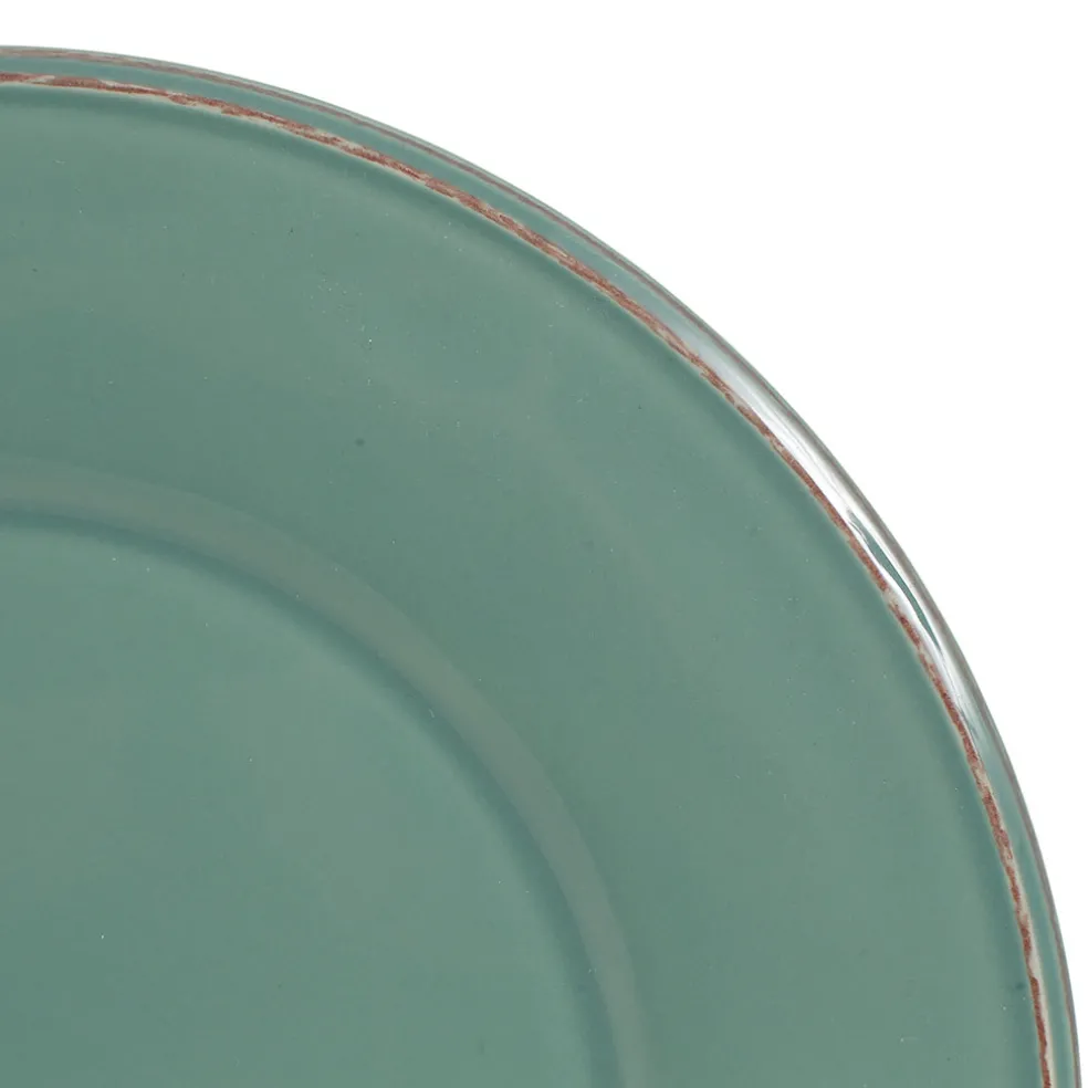 Assiette plate en faïence sauge d28.5cm - constance