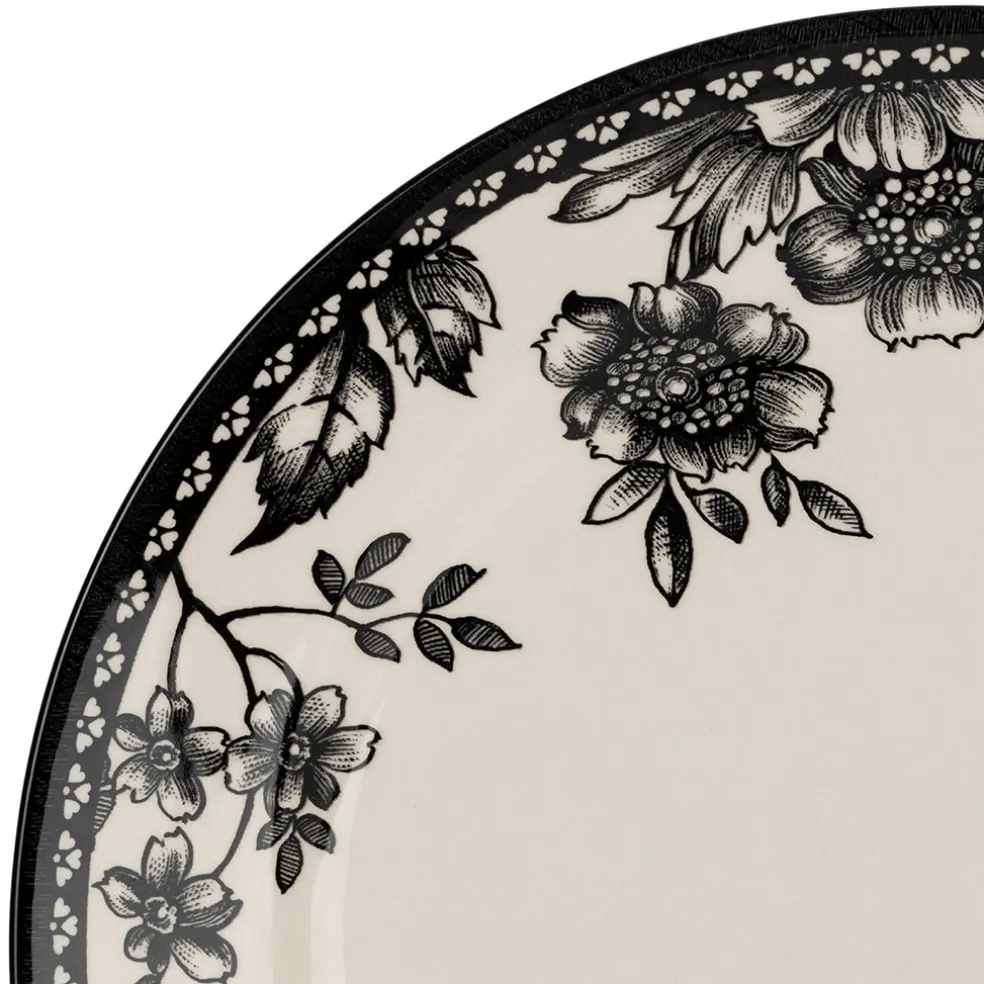 Assiette plate en faïence noir d26cm - Lison
