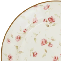 Assiette plate en faïence rose et doré d26cm - Rose