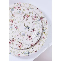 Assiette plate en faïence multicolore d26cm - fleurs champs