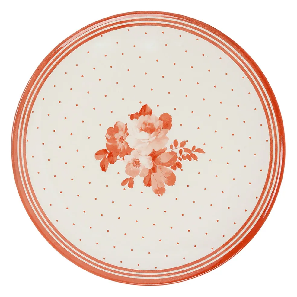 Assiette plate en faIence rouge antique d26cm - josephine