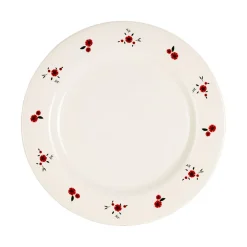 Assiette plate en faience rouge d27cm - Paquerette