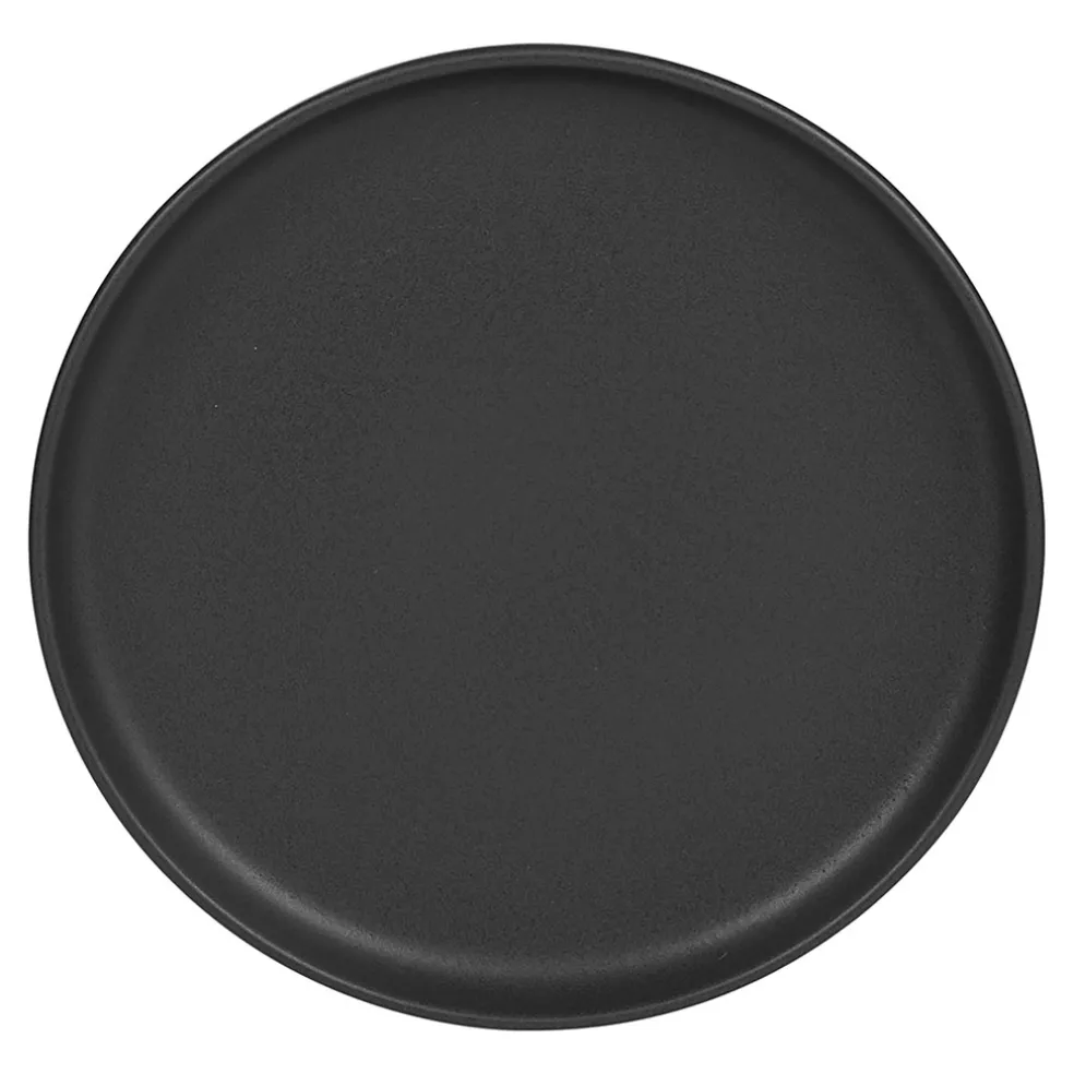 Assiette plate en gres noir d28cm - Uno