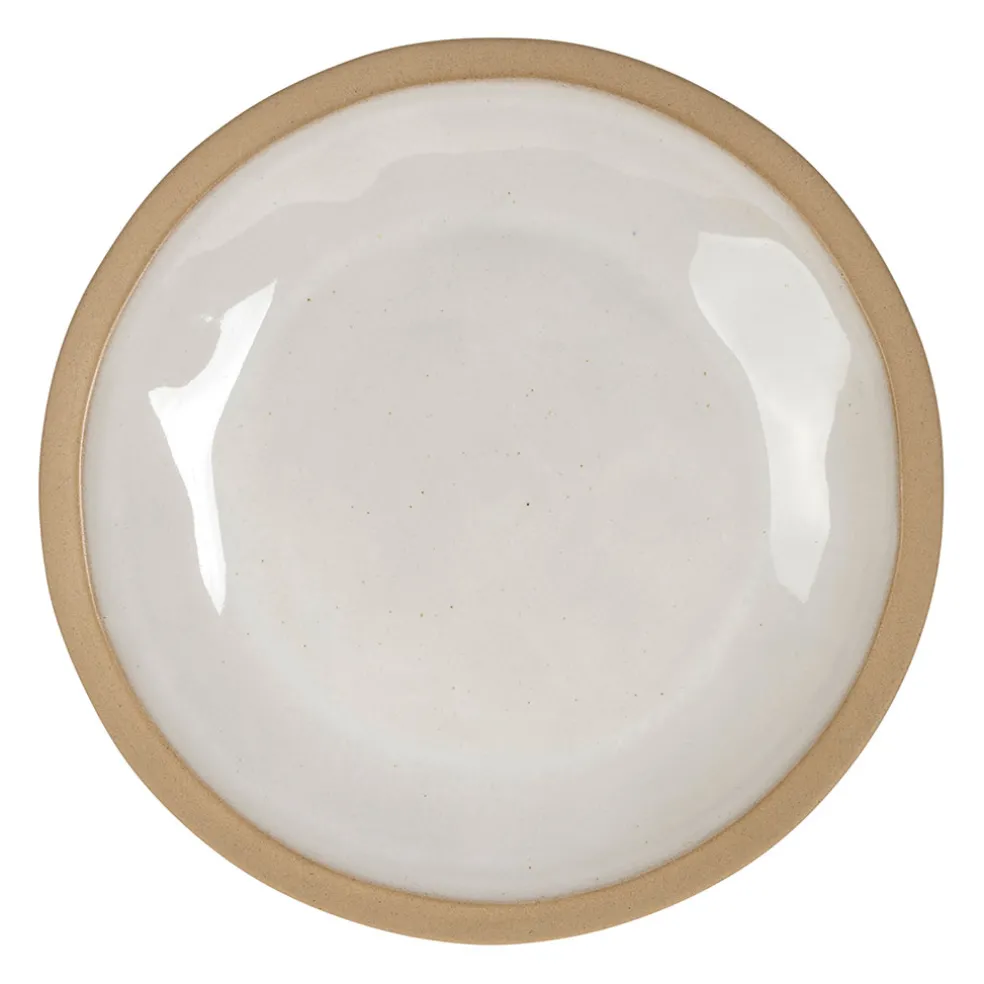 Assiette plate en grès blanc d28cm - Jade