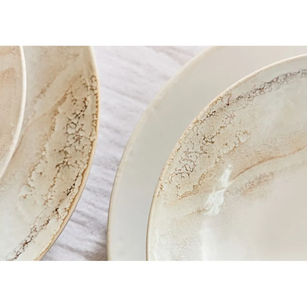 Assiette plate en grès blanc d27cm - mojave