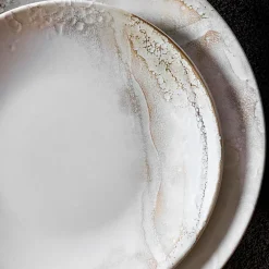 Assiette plate en grès blanc d27cm - mojave