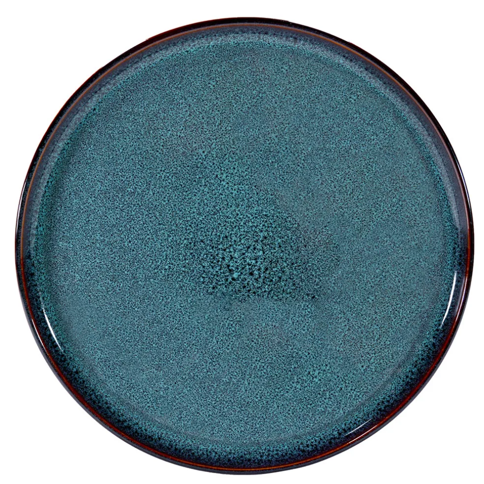 Assiette plate en grès bleu d27cm - Volga