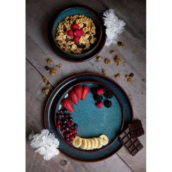 Assiette plate en grès bleu d27cm - Volga