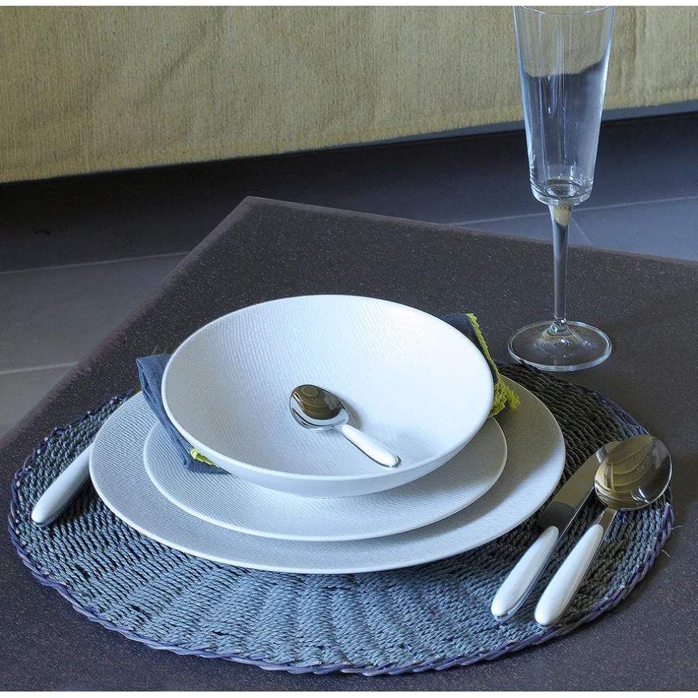 Assiette plate en grès crème d27cm - Vesuvio