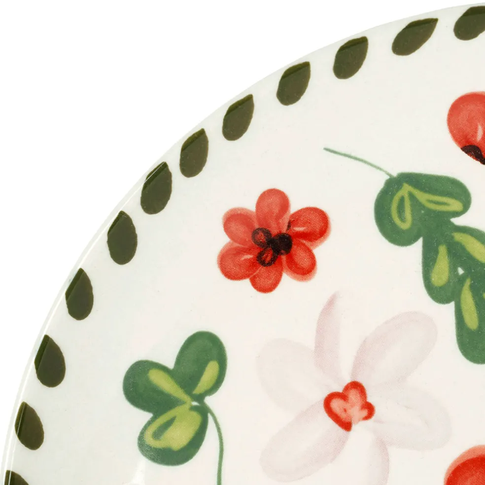 Assiette plate en grès fleur multicolore d20.5cm - Bellagio