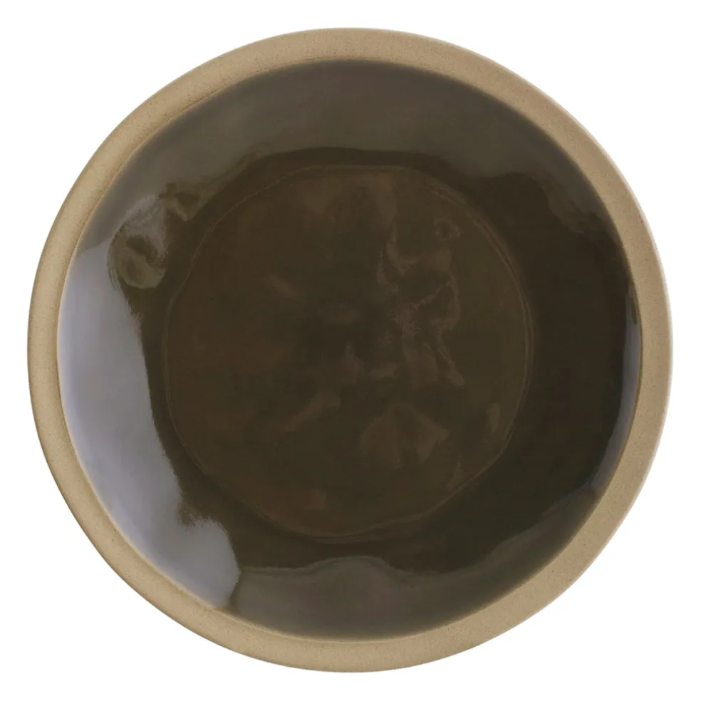 Assiette plate en grès kaki d28cm - Jade