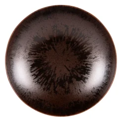 Assiette plate en grès marron d27cm - Onyx