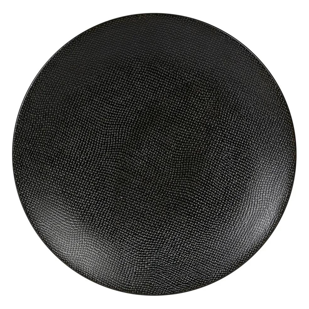 Assiette plate en grès noir d27cm - Vesuvio