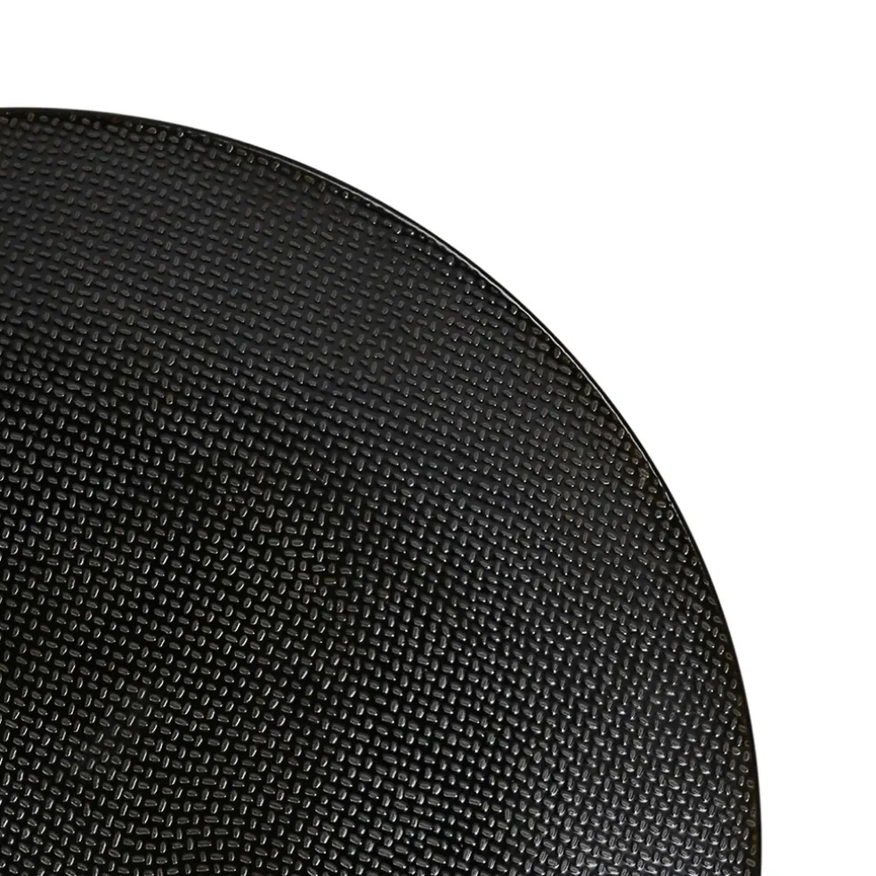 Assiette plate en grès noir d27cm - Vesuvio