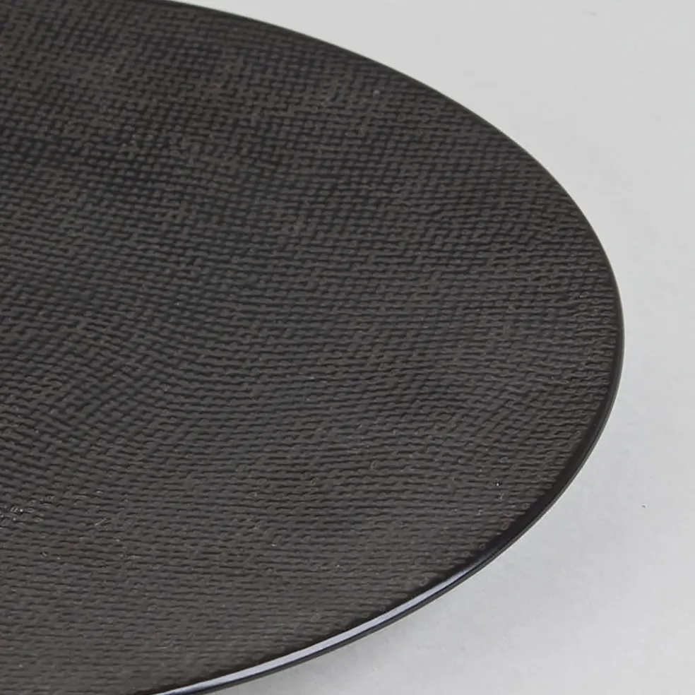 Assiette plate en grès noir d27cm - Vesuvio