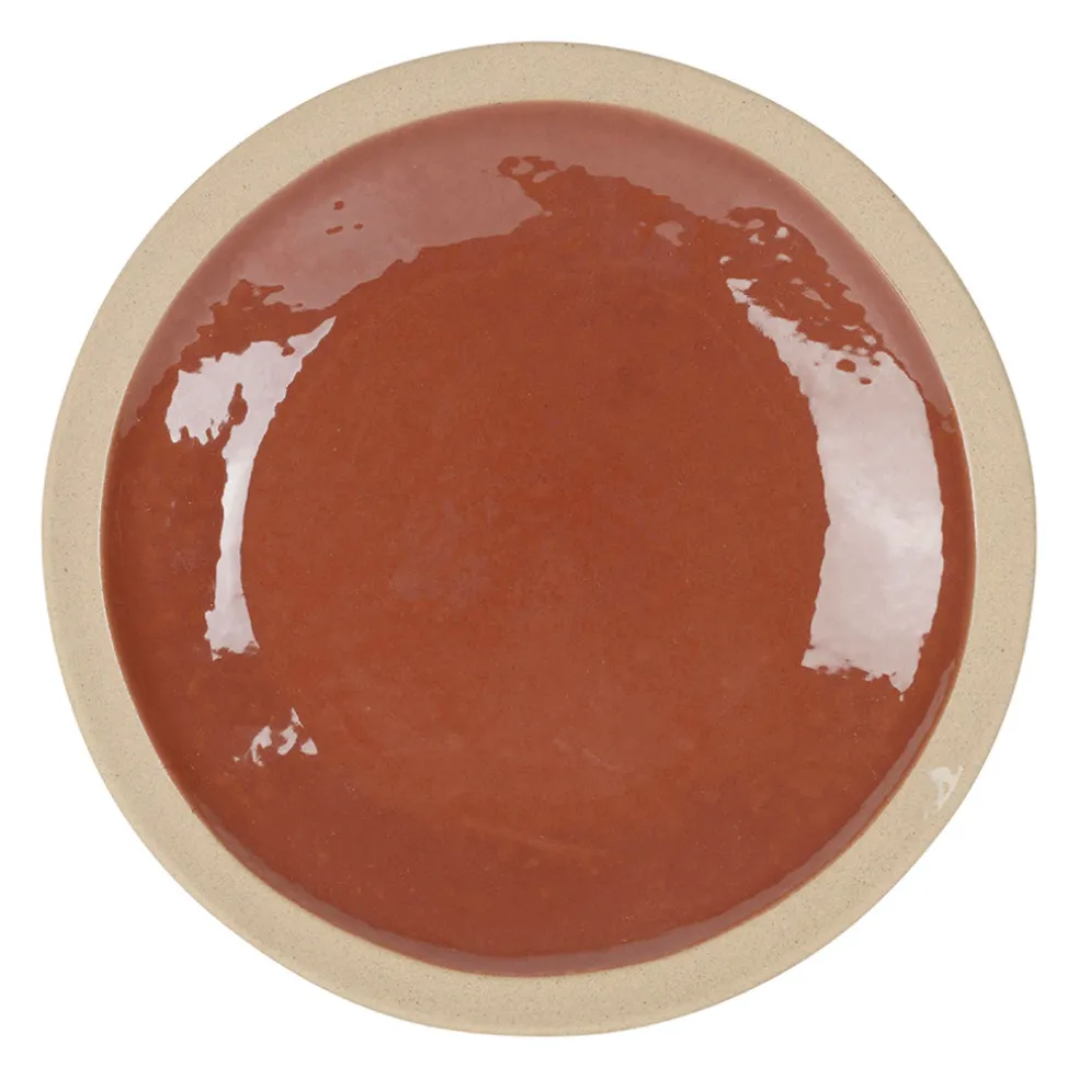 Assiette plate en grès tomette d28cm - Jade