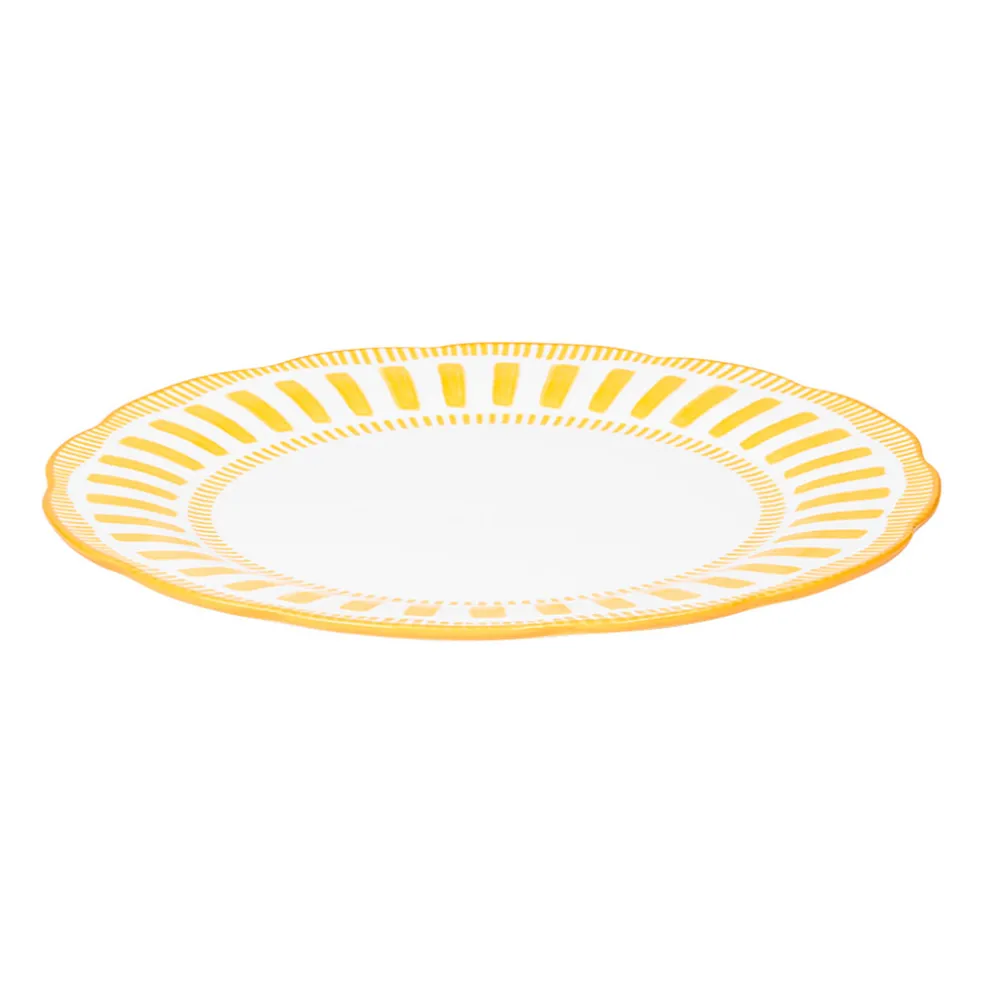 Assiette plate en porcelaine jaune d27cm - Napoli