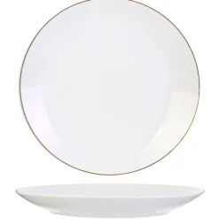 Assiette plate en porcelaine lisere doré d26cm