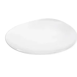 Assiette plate en porcelaine blanc d28cm - Galet