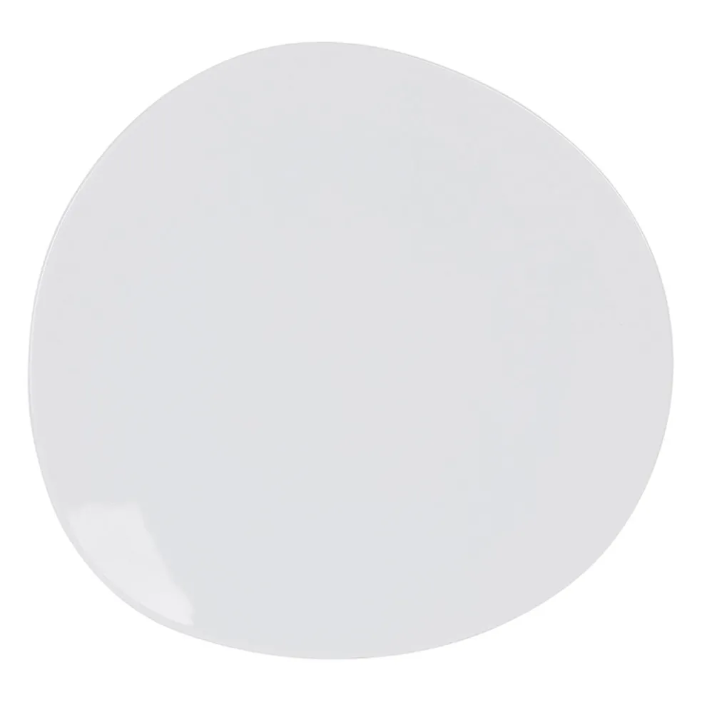 Assiette plate en porcelaine blanc d28cm - Galet