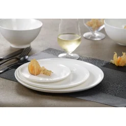 Assiette plate en porcelaine blanc d26.5cm - selena